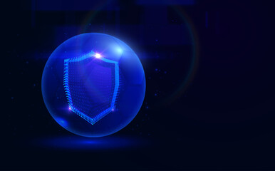 Shield icon with a digital finish, symbolizing cybersecurity and data protection. Perfect for corporate presentations, fintech branding, antivirus software, fiintech branding, and secure networks
