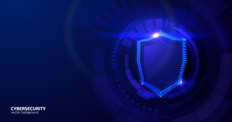 Shield icon with a digital finish, symbolizing cybersecurity and data protection. Perfect for corporate presentations, fintech branding, antivirus software, fiintech branding, and secure networks
