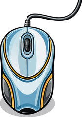 Stylized Wired Computer Mouse Cartoon