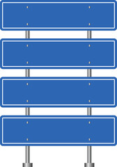 Signage Blueprint: A series of blank road signs offer a symbolic representation of future opportunities and a wealth of information in the context of transportation and guidance.