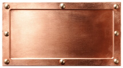 Copper Plaque with Rivets: A detailed shot of a copper plaque featuring rivets with a textured surface, showcasing its classic, refined charm.