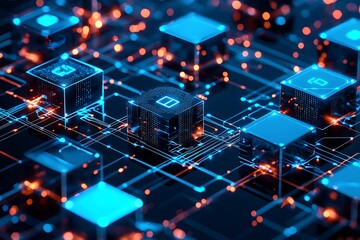 Modern data exchange across digital nodes high resolution picture