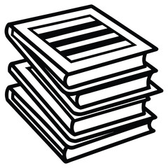 A silhouette icon of a homework stack