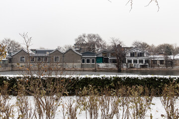 winter landscape of Forbidden City moat