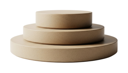 Three tiered cardboard cake drum transparent background cutout png