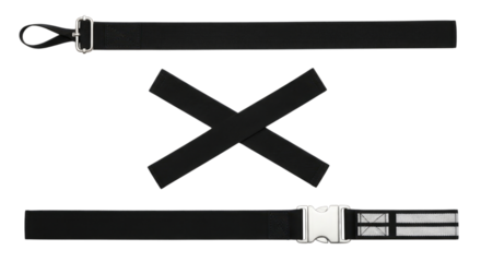 Black nylon webbing straps with buckle and d ring transparent background cutout png