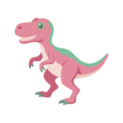Gait animation of cartoon 2d tyrannosaurus. The full cycle of walking dinosaur.