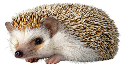 Charming Hedgehog: A close-up portrait of an adorable hedgehog showcasing its distinctive spiky coat, tiny features, and curious eyes.