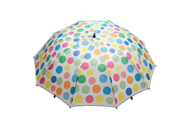Colorful Polka Dot Umbrella Isolated on Black
