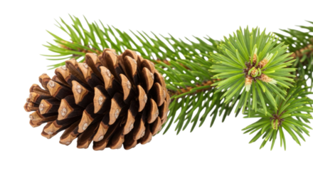 Pinecone and pine needles transparent background cutout png