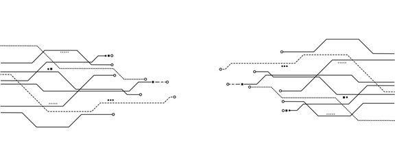 Abstract white and black digital technology futuristic circuit board background design.