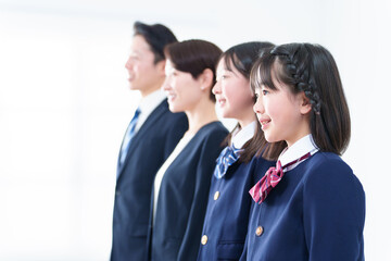 家族　親子　入学式　卒業式　小学生　中学生