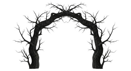 Dark tree archway transparent background cutout png