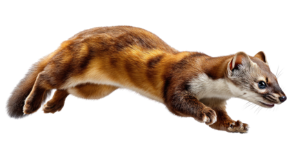 Sable's Dynamic Dash: Capturing a sable's elegance in full motion, revealing its agility as it gracefully leaps with focused intent.