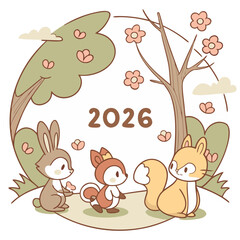 Fototapeta premium set of funny animals