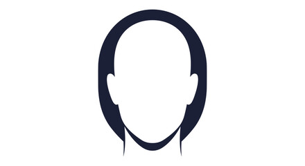 A minimalist black and white icon showing the silhouette of an oval face shape, used for identifying facial structures.