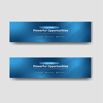 Professional Business Carousel & LinkedIn Header Template &ndash; Blue Gradient Abstract Background with Image Replacement Area