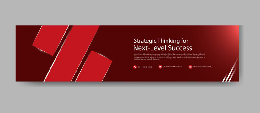 LinkedIn Carousel & Instagram Carousel Post Template &ndash; Abstract Red Gradient Business Banner with Editable Image Space