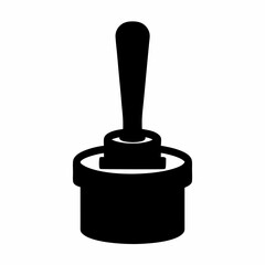 Toggle switch in the upward position, a black and white illustration.