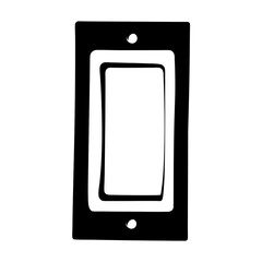 Simple black and white illustration of a light switch plate cover