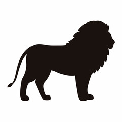 Majestic Lion Silhouette Standing Proudly, A Symbol of Strength and Royalty