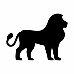 A majestic lion stands tall in silhouette, a symbol of power