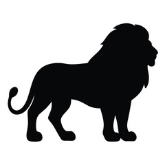 A powerful lion silhouette stands tall, a symbol of strength and majesty