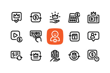 Outline subscription icon design set