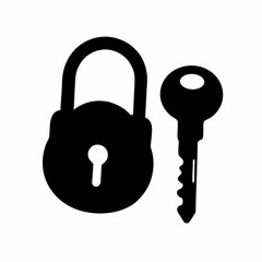 Lock and key pair symbolizing security, protection, access, and safety concepts