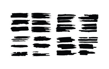 Abstract Black Paint Brush Stroke Collection for Modern Graphic Design, Branding, Logo Creation, Poster, Social Media Content, Artistic Texture, Grunge Effect and Creative Background