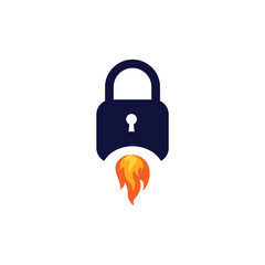 padlock rocket logo design business