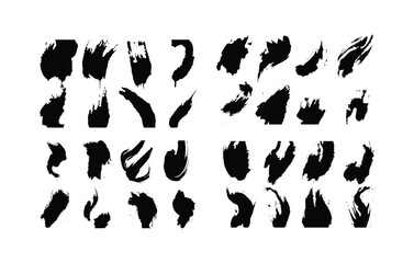Abstract Black Paint Brush Stroke Collection for Modern Graphic Design, Branding, Logo Creation, Poster, Social Media Content, Artistic Texture, Grunge Effect and Creative Background