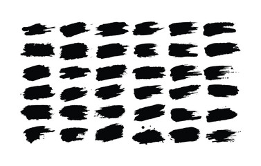 Black Paint Brush Stroke Marks Set for Modern Graphic Design, Branding, Logo Elements, Poster, Social Media Content, Hand Painted Art, Grunge Texture and Creative Background