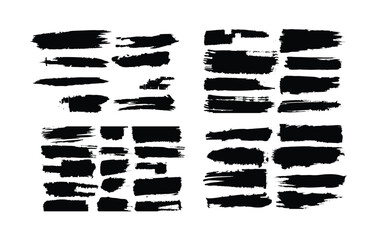 Abstract Black Paint Brush Stroke Collection for Modern Graphic Design, Branding, Logo Creation, Poster, Social Media Content, Artistic Texture, Grunge Effect and Creative Background
