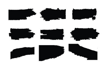 Abstract Black Paint Brush Stroke Collection for Modern Graphic Design, Branding, Logo Creation, Poster, Social Media Content, Artistic Texture, Grunge Effect and Creative Background