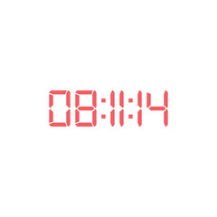LED digital clock number for counter or calculator mockup design