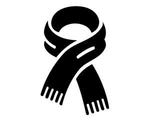 winter scarf silhouette, christmas icon isolated on white background 4
