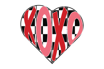 Retro Xoxo Love Valentines Day EPS T-shirt Design