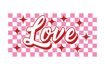 Retro Love Happy Valentines Day EPS T-shirt Design