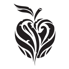 vector of a black and white apple symbol