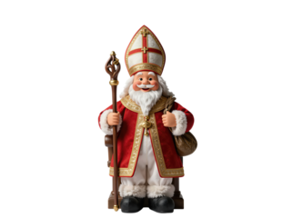 Festive Saint Nicholas figure in red and gold robes