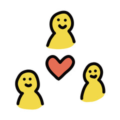 思いやり・親友・仲良し｜手描きイラストアイコン