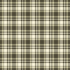 A seamless plaid pattern in muted earthy tones with stripes and traditional checks, creating a classic and cozy textile background.