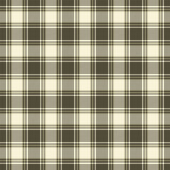 A seamless plaid pattern in muted earthy tones with stripes and traditional checks, creating a classic and cozy textile background.