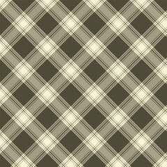 A seamless plaid pattern in soft, earthy tones with diagonal checks and subtle stripes, creating a calm and cozy textile background.