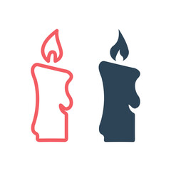 Obraz premium Candle icons set logo template design illustration