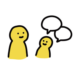 子どもの話を聞いてくれる親のイラストアイコン