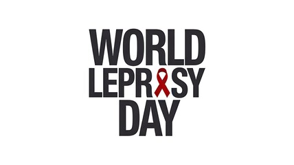 Obraz premium World Leprosy Day Typography Logo for Global Health and Awareness Campaign 