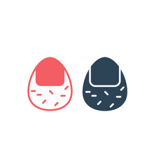 Onigiri japanese food icons set logo template design illustration