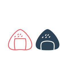 Onigiri japanese food icons set logo template design illustration